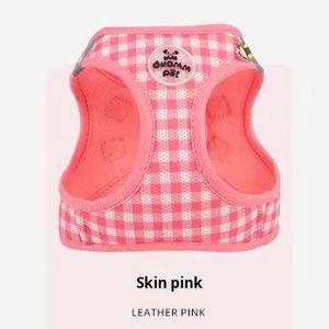 Hot-Selling Fashion Nylon &amp; Polyester Cat &amp; <strong>Dog</strong> <strong>Leash</strong> Pet Harness Plaid Print Breathable Adjustable Personalized Chest Strap - Product Image 1