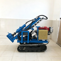 Machine de forage de puits d'eau portable sur châssis mobile avec moteur diesel et système hydraulique, capacité de forage de 200 m