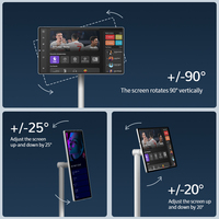 Televisor Inteligente con Pantalla Táctil de 21.5 Pulgadas, Android, Televisor Portátil Inteligente, Android TV 4gb+64gb, Mini Televisión Móvil con Wifi