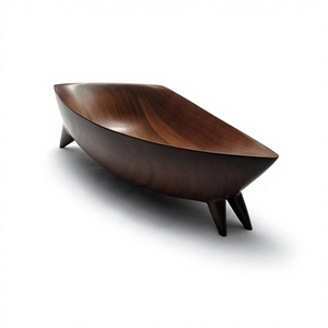 Bols de service décoratifs en bois d'acacia poli, style vintage, écologiques, compatibles lave-vaisselle, pour la décoration de table et centre de table BS - Product Image 4