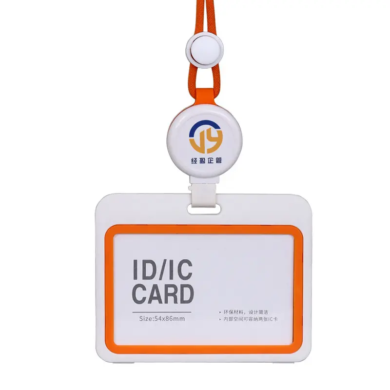 Vertical ID Card Badge Holder with Lanyard Heavy Duty Hard Plastic Name Tag ID Card Holder for Business Card Offices