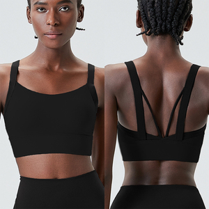 Due pezzi 4 modi elasticizzati set di abbigliamento <span class=keywords><strong>sportivo</strong></span> da donna <span class=keywords><strong>reggiseno</strong></span> <span class=keywords><strong>sportivo</strong></span> <span class=keywords><strong>con</strong></span> imbottiture fisse e tasche a vita alta per Fitness pantaloni da palestra - Product Image 2