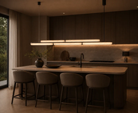 Lustre suspendu long de style nordique moderne et minimaliste, avec cadre en acier et abat-jour en albâtre, pour cuisine, salon, éclairage intérieur