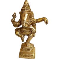 PARIJAT HANDICRAFT Shabby Chic Statue de Ganesha de luxe en laiton fait à la main dieu hindou pour la décoration intérieure bureau Pooja Mandir