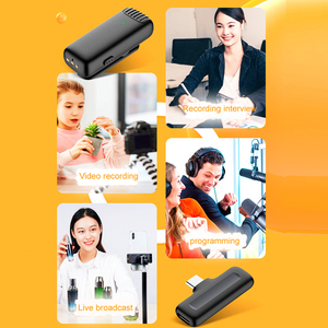 Micrófono de solapa Lavalier para iPhone, iPad, 2,4G, Mini teléfono inteligente, entrevista, Vlog, 2 micrófonos con estuche de carga - Product Image 6