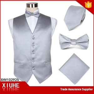 Simplee-gilet et nœud papillon pour femme, tenue élégante, décoration personnalisée, gris, rouge, pour mariage, avec mouchoir, collection - Product Image 6