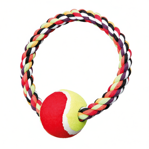 Anillo de algodón con pelota de tenis de 18 cm y 6 cm, juguete interactivo para mascotas - Product Image 2