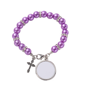 Chapelet Catholique Bijoux Bracelet Transfert Chaud Croix Conception DIY Saint Icône Photos Prêt à Vendre Bracelet Accessoire - Product Image 5