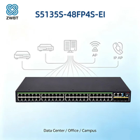 Commutateur Ethernet H3C S5135S-48FP4S-EI 52 ports 10/100/1000 Mbps avec prise en charge POE, SNMP, QoS, VLAN, empilable, LACP, capacité 672 Gbit/s, en stock