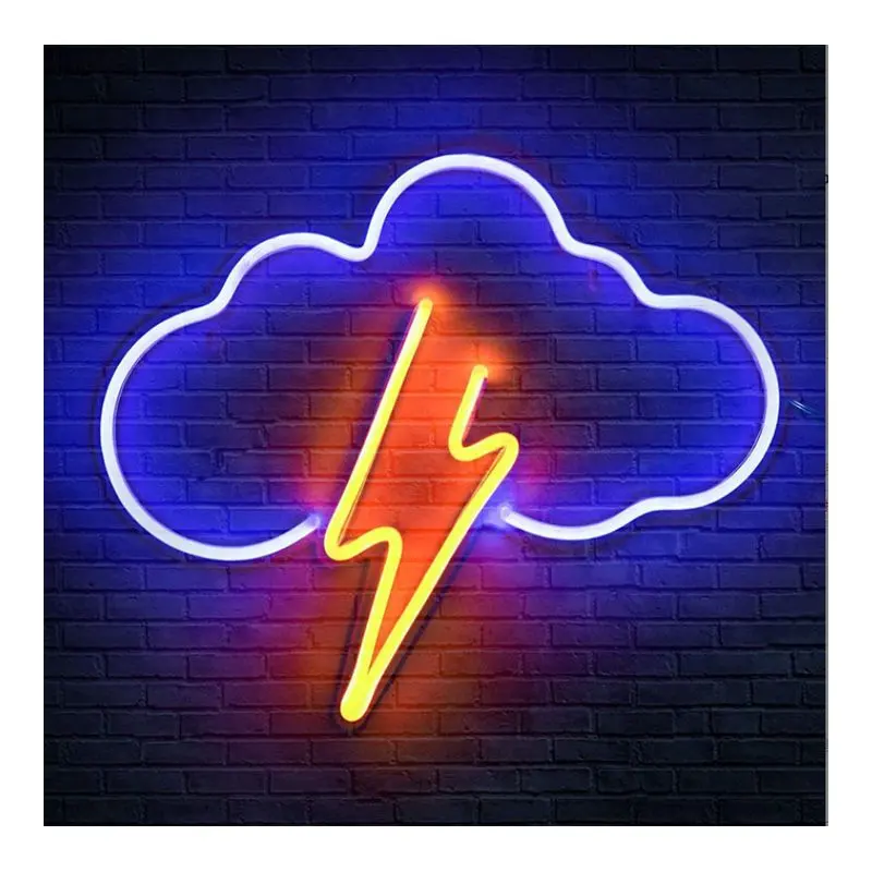 Kapalı Led cıvata Neon burcu dekor ışık mavi akrilik Usb Thunder bulut odası fotoğraf kabini parti Bar için