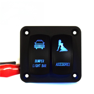สวิตช์โยกแบบกันน้ำ 2 ช่อง 12V SPST แผงอลูมิเนียม ไฟ LED สวิตช์เปิด-ปิด สำหรับเรือ รถยนต์ สวิตช์โยกแบบเลเซอร์ - Product Image 3