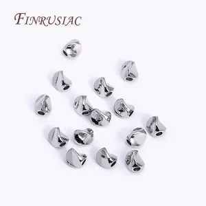 ลูกปัดทอง18K เหลี่ยมเพชรพลอยไม่สม่ำเสมอลูกปัดเกลียวทองเหลืองแบบทำมือสำหรับทำสร้อยข้อมือสร้อยคอเครื่องประดับ - Product Image 5