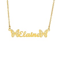 Collier ras du cou personnalisé en acier inoxydable plaqué or avec pendentif chaîne, bijoux fins à la mode, cadeau avec nom et constellation