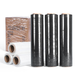 שחור פלסטיק בטוח צבע חומר מותאם אישית מותאם אישית עבור מוצרים לוגיסטיקה מגן סרט מתיחה - Product Image 1