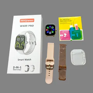 2024 smartwatch WK89 smartwatch da 2.19 pollici HD full touch con ricarica Wireless smartwatch con auricolare M69 T55 PRO MAX set 2 IN 1