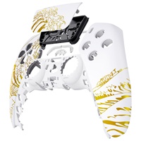 Coque pour manette PS5 - Faceplate brillante Wave Kanagawa avec couvercle de pavé tactile lisse