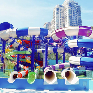 Toboggan aquatique en spirale ouverte en fibre de verre, parc aquatique commercial, piscine hors sol, équipement d'amusement, conception personnalisée CE - Product Image 6