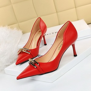 Zapatos de Vestir Modernos para Oficina, con Punta Abierta, Tacones con Cadena Metálica, Sexys, para Damas - Product Image 3