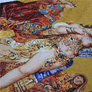 Bisonjs — murale de Style classique, décor <span class=keywords><strong>en</strong></span> mosaïque de <span class=keywords><strong>danse</strong></span> de Court, carrelage <span class=keywords><strong>en</strong></span> verre fait à la main, MHP-CL18 - Product Image 3