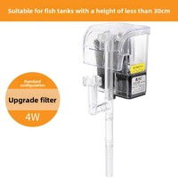 Filtre à dos carré en plastique RESUN pour aquarium - Filtration en 3 étapes - Pompe à eau écologique - Petits aquariums pour poissons et tortues - Ultra silencieux