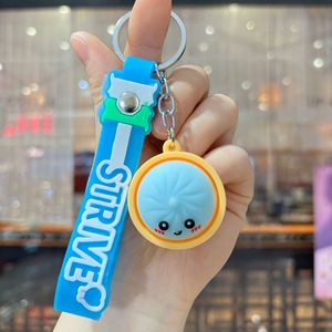 Porte-clés anti-stress souple en silicone, motif dumpling, impression typographique, jouet portable pour soulager l'anxiété - Product Image 6