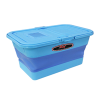 Seau pliable pratique 13L 15L 20L pour poissons vivants à fond dur équipement de pêche en plein air boîte de matériel de pêche en gros