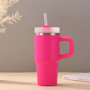 14oz Stainless Steel <b>Kids</b> Sippy Tumbler with Straw Handle Insulated Portable Travel Drinking Cup - Product Image 3