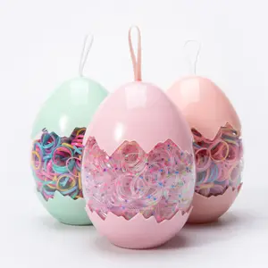 Hot Sale Cute Dinosaur Egg-Shaped Elastic Hair Tie Colorful Baby Rubber Band for Women and Kids