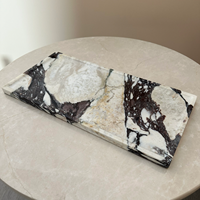 Stonekocc 40*20cm 100% Marbre de luxe Calacatta Viola d'Italie sculpté, boîte de rangement à compartiment unique pour bijoux, cuisine et salle de bain