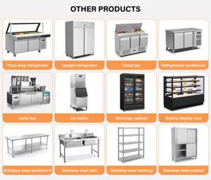 Tavolo Refrigerato per Preparazione Insalate in Acciaio Inox 304, Banco Frigo per Esposizione Insalate - Product Image 6