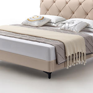 CK14 2022 Top Seller Muebles de dormitorio modernos Marco de cama de cuero Marco de cama de madera King Size Cama de matrimonio China Color Rosa 1,5 m Pino - Product Image 4