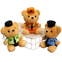 Porte-clés ours en peluche brodé super doux personnalisé en gros, rembourré en coton PP, cadeau de mariage pour enfants