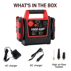 Démarreur de voiture portable Tyrell Chenergy 1200A Peak, lumière LED, chargeur d'urgence pour moto, camion, SUV, 10000 mAh, démarrage rapide 480W - Product Image 3