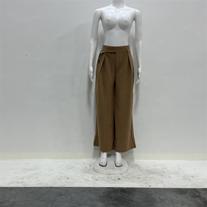 Pantaloni alla caviglia da donna ad alto elastico Vintage pantaloni <span class=keywords><strong>larghi</strong></span> a vita media Casual con Design Chiffon primaverile per il massimo Comfort - Product Image 2
