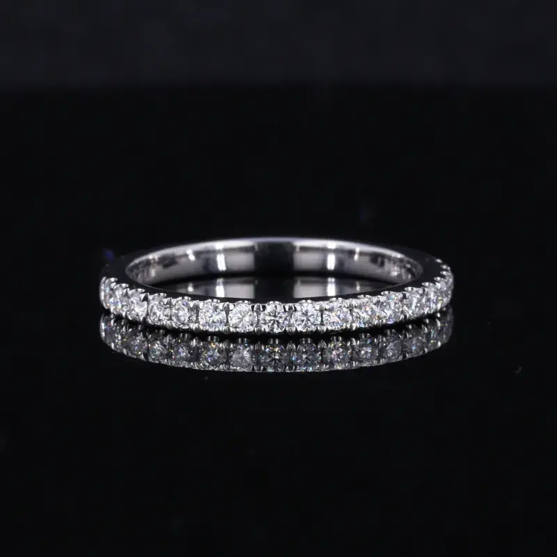 Pabrik grosir buatan tangan pita pernikahan desain klasik perhiasan 18K emas Lab tumbuh berlian perhiasan wanita asli moissanite cincin