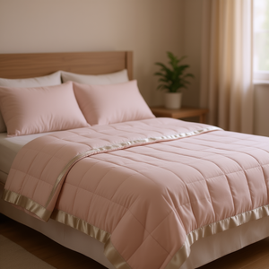 Edredón Ligero Alternativo a Plumón, Color Rosa Sólido, Acolchado de Poliéster, Estilo Minimalista para Todas las Estaciones - Product Image 2