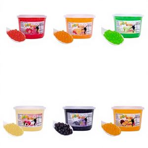 Ingredientes para Té de Burbujas Marca Pinshan, Hecho en Taiwán, Tubo de Plástico Transparente Rosa, 8 Tubos/Caja, Sabor a Fruta, Boba Explosiva - Product Image 1