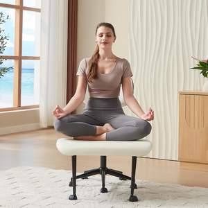 <span class=keywords><strong>Chaise</strong></span> de méditation avec support de dos en bois incurvé extra <span class=keywords><strong>large</strong></span> hauteur de <span class=keywords><strong>chaise</strong></span> de bureau ergonomique pour le bureau du salon - Product Image 2