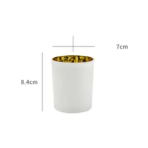Luxury Electroplated Rose Gold Glass Candle Jar Cup Container Vessel with Metal Lid for Candle Making Factory