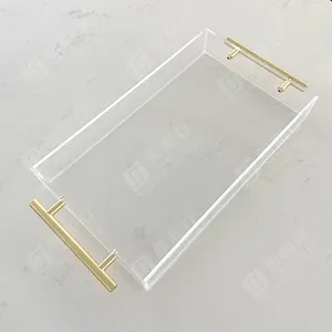 Wholesale 11*14 Acrylic Organizer Tray Clear Acrylic Food Rectangular Tray For Display Only
