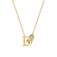 Colliers pendentifs en acier inoxydable plaqué or 18 carats avec double anneau et cœurs d'amour, bijoux tendance qui ne ternissent pas, accessoires cadeaux