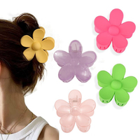 Jepit Rambut Gaya Modern Besar Warna Polos Cantik Matte Daisy untuk Bagian Belakang Kepala Aksesori Rambut Plastik untuk Anak Perempuan