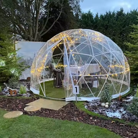 Dôme géodésique transparent en PVC sur mesure, double couche, trois saisons, serre gonflable, igloo de jardin, tente de repas en plein air
