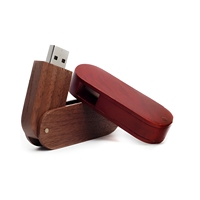 Clé USB pivotante personnalisée en bois naturel écologique 2.0 pour cadeaux d'entreprise