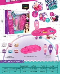 Kit de lentejuelas para el cabello AiJH DIY para niñas, kit de lentejuelas sin pegamento, herramienta para peinar el cabello con brillantina para niñas, recuerdo de fiesta, juguete de belleza - Product Image 5