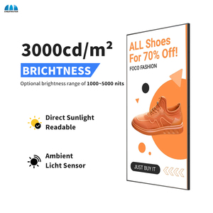 Écran LCD publicitaire numérique semi-extérieur de 43 pouces à haute luminosité, suspendu au plafond, pour vitrine de magasin - Product Image 1