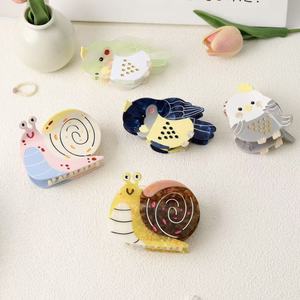 Nuevas Pinzas de Pelo de Acetato con Diseño de Animales de Dibujos Animados (Pájaro, Caracol, Tiburón), Lindas y Estéticas, Accesorios para Peinados Diarios de Mujer - Product Image 3