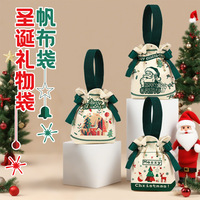 Sac cadeau créatif en toile de Noël pour emballage de pomme de poche de bonbons pour décorations de Noël décoratives de réveillon de Noël