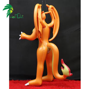 Dragon gonflable sur pied personnalisé, dragon gonflable de dessin animé en PVC, dragon orange gonflable avec queue de <span class=keywords><strong>flamme</strong></span> - Product Image 5