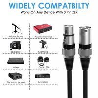 Câble audio XLR 3 broches Hi-Fi équilibré blindé XLR mâle-femelle pour microphone, compatible avec amplificateur, haut-parleur, table de mixage